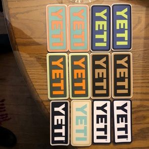 YETI Decals - Cooler Rambler Tumbler Stickers - 12 total all 2”x4”